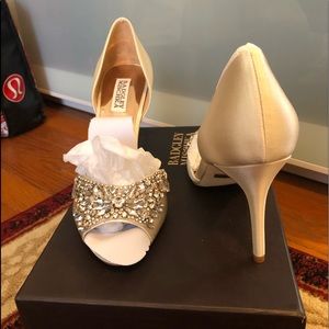 Neverworn Badgley Mischka 8.5 Candance ivory satin